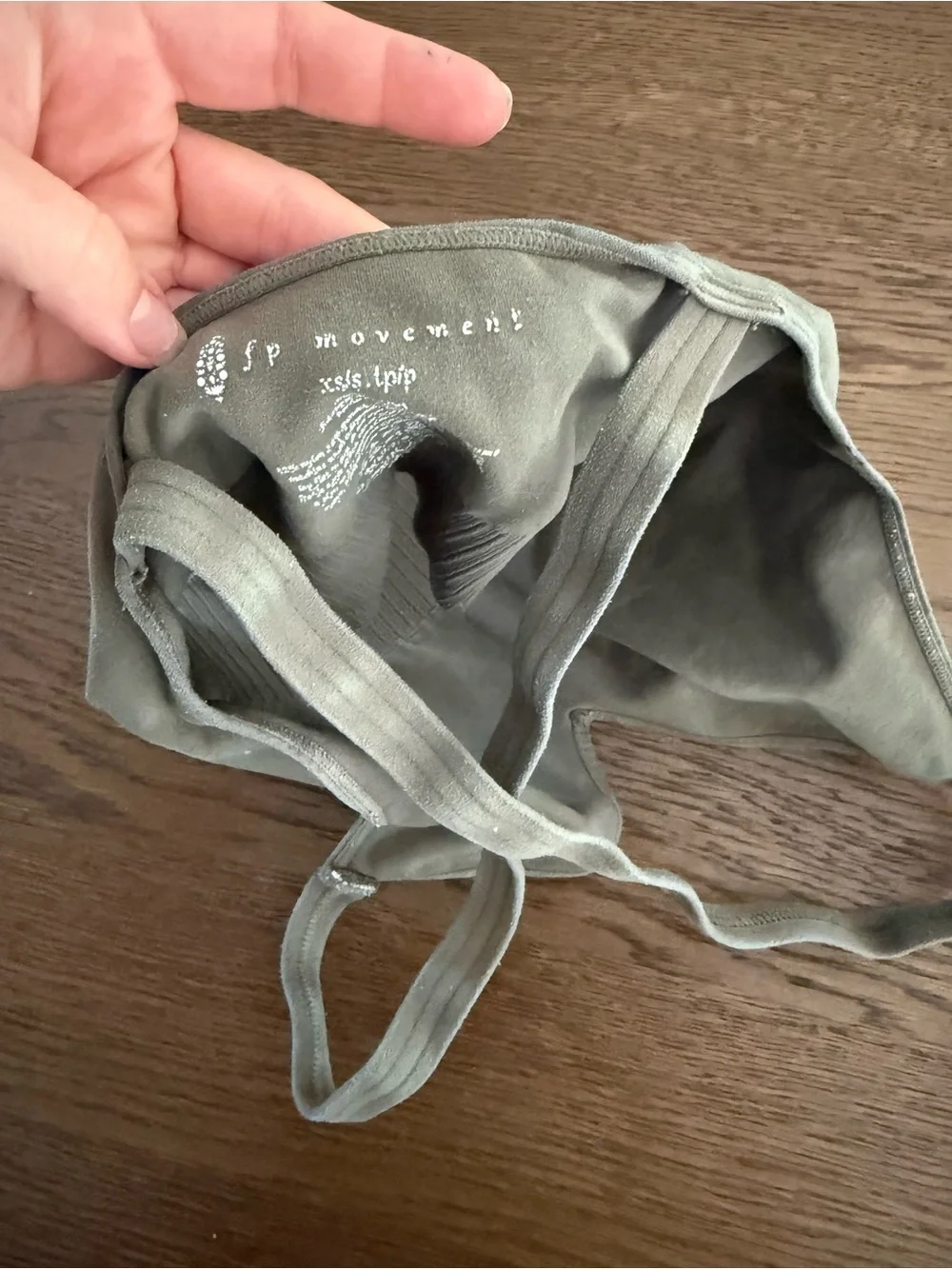FP Movement by Free People Olive Green V-Neck Sports Bralette
